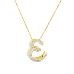 Iced Jumbo Script Letter Necklace